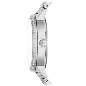Michael Kors MK4370 Women’s Silver Dial Silver Stainless Steel Crystal MK Logo Watch - Luxury Hub Store