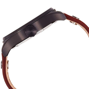 Side profile of Hugo Boss Aeroliner Maxx 1513079 showing 12mm thickness and gunmetal finish with 50m water resistance