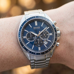 Live wrist shot of Hugo Boss Driver 1513081 men's watch.