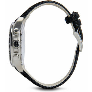 Side profile view showing the case thickness of the Hugo Boss Driver 1513087 watch.