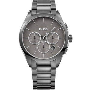 Hugo Boss Onyx 1513364 men's watch with gray dial, gray metal strap, and 50m water resistance main view