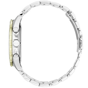 Side profile of Hugo Boss Intensity 1513667 showing 12mm thickness and two-tone metal finish with 50m water resistance
