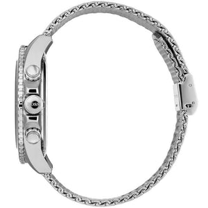 Side profile of Hugo Boss Ocean Edition 1513701 showing 12mm thickness and silver finish with 100m water resistance