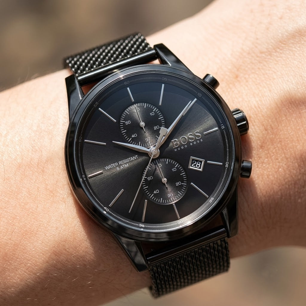 Live wrist shot of Hugo Boss Jet 1513769 men's watch.