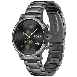 Side profile view showing the case thickness of the Hugo Boss Integrity 1513780 watch.