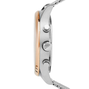 Side profile of Hugo Boss Associate 1513805 showing 10mm thickness and silver finish with 50m water resistance