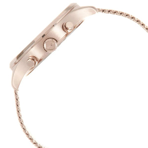 Side profile of Hugo Boss Associate 1513806 showing 10mm thickness and rose gold finish with 50m water resistance