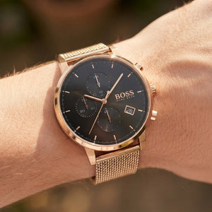 Live wrist shot of Hugo Boss Integrity 1513808 men's watch.