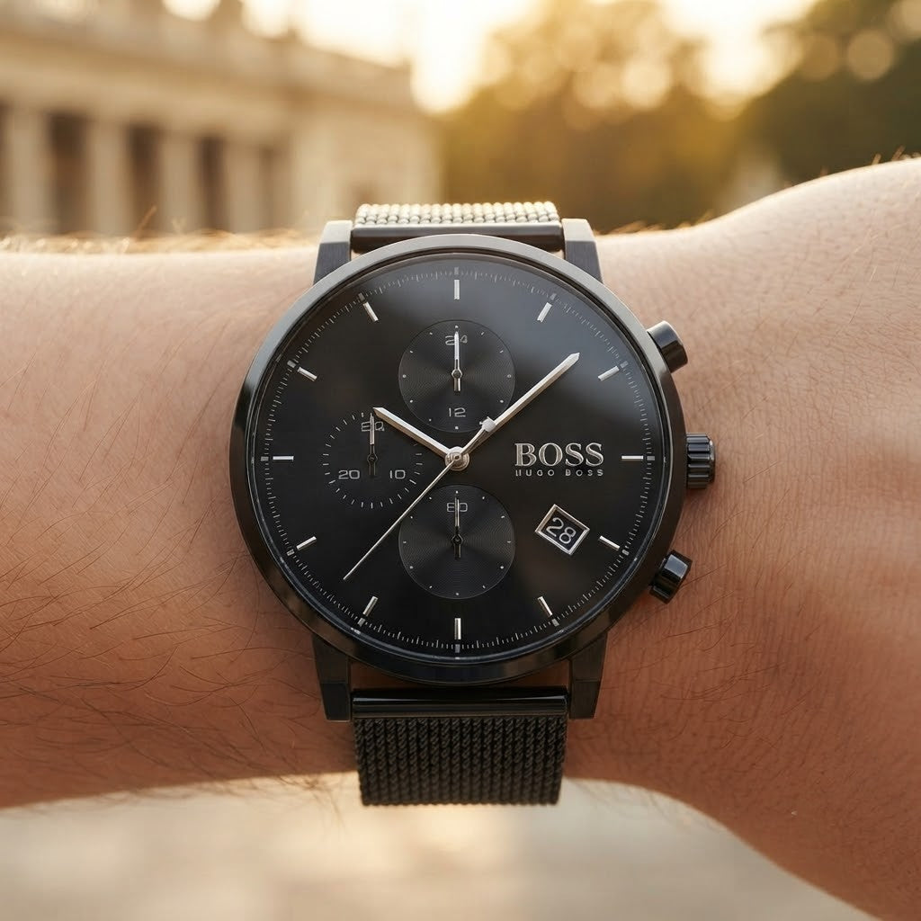Live wrist shot of Hugo Boss Integrity 1513813 men's watch.