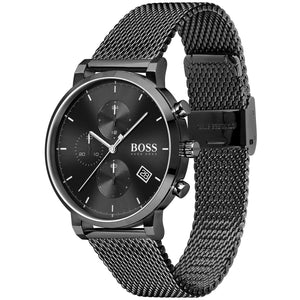 Side profile view showing the case thickness of the Hugo Boss Integrity 1513813 watch.