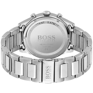 Back view photo of Boss Pioneer 1513867 showing the stainless steel caseback and engraved markings from Luxury Hub Store