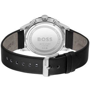 Caseback of Hugo Boss Solgrade 1514031 showing Solar Movement and technical specs 50m water resistance