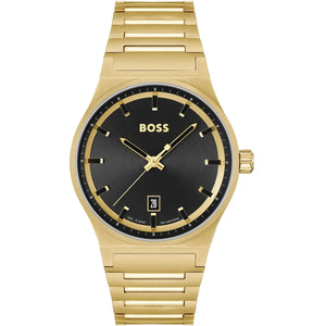 Front view of Hugo Boss Candor 1514077 men's watch on a white background.