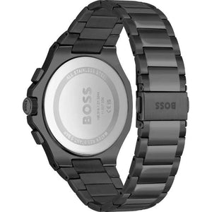 Photo of the adjustable deployment clasp on the black stainless steel bracelet from Luxury Hub Store