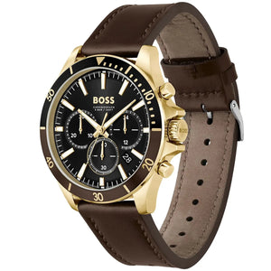 Side profile view showing the case thickness of the Hugo Boss Troper 1514100 watch.