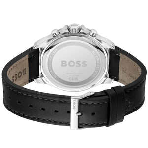 Side profile of Hugo Boss Troper 1514121 showing 11mm thickness and black finish with 50m water resistance