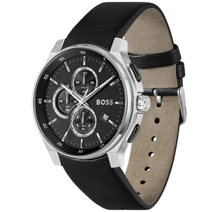 Lifestyle luxury shot featuring Hugo Boss Peak 1514188 chronograph men's watch.