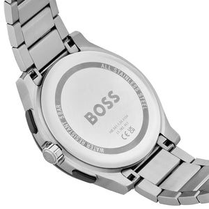 Engraved stainless steel case back of the Hugo Boss Peak 1514189 watch.