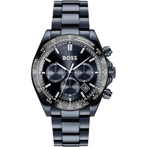 Front view of Hugo Boss Hero 1514270 chronograph men's watch on a white background.