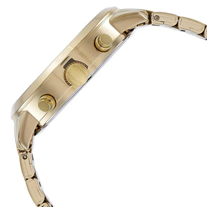 Side profile of Tommy Hilfiger Liam 1710362 men's quartz battery watch showing 10mm thickness and gold finish
