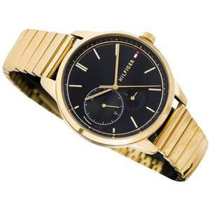 Detail photo of the gold crown on the Tommy Hilfiger 1782019 women's watch