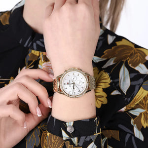 Tommy Hilfiger Ari 1782142 women's watch - white crystal dial gold steel strap