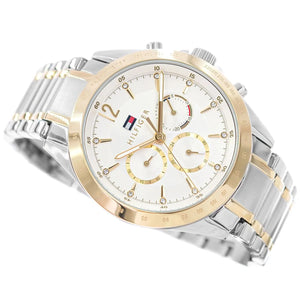 Perspective photo of Tommy Hilfiger 1782555 showing the side profile and two-tone bracelet finish