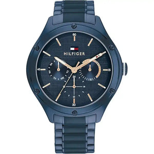 Authentic real-life photo of Tommy Hilfiger 1782656 showing actual navy blue finish and textured dial