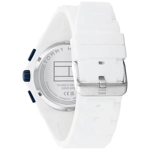 Tommy Hilfiger 1792150 Men’s Chronograph Watch – White Dial & White Rubber Strap - Luxury Hub Store