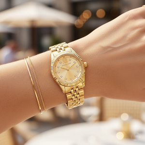 Michael Kors Lexington MK4741 Women’s Gold Dial Stainless Steel Watch - Luxury Hub Store