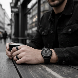 Emporio Armani AR11133 Men’s Black Dial Black Silicone Chronograph Watch - Luxury Hub Store