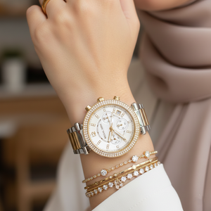 Michael Kors MK5626 Parker Women’s White Dial Two-Tone Chronograph Watch - Luxury Hub Store