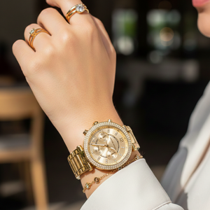 Michael Kors MK6559 Sofie Women’s Gold Dial Gold Chronograph Watch - Luxury Hub Store
