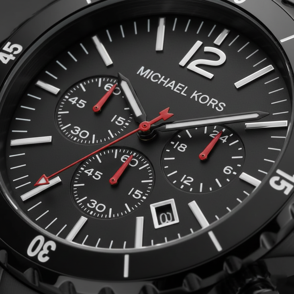 Michael Kors MK8161 Men’s Black Dial Black Stainless Steel Madison Chronograph Watch - Luxury Hub Store