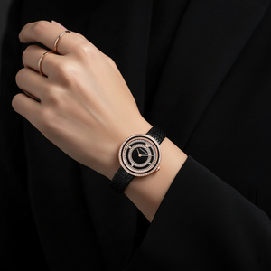 Emporio Armani AR11493 Women’s Black Dial Rose Gold Leather Rosa Watch - Luxury Hub Store