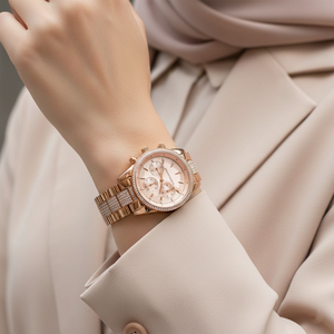 Michael Kors MK6485 Ritz Women’s Rose Gold Dial Rose Gold Stainless Steel Chronograph Watch - Luxury Hub Store