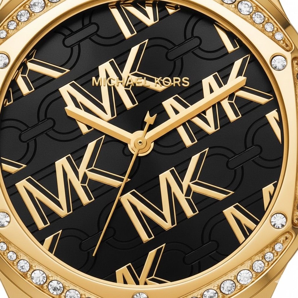 Michael Kors MK7404 Lenox Women’s Black Dial Gold Stainless Steel Watch - Luxury Hub Store