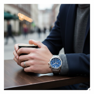 Emporio Armani AR11306 Men’s Blue Dial Silver Stainless Steel Chronograph Watch - Luxury Hub Store