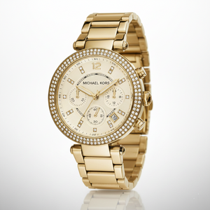 Michael Kors MK5354 Parker Women’s Gold Dial Gold-Tone Chronograph Watch - Luxury Hub Store
