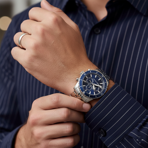 Michael Kors MK7153 Men’s Blue Dial Silver Stainless Steel Cunningham Chronograph Watch - Luxury Hub Store