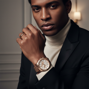 Michael Kors MK8580 Men’s Crystal Dial Rose Gold Stainless Steel Lexington Chronograph Watch - Luxury Hub Store