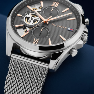 Tommy Hilfiger Cooper | 1710646 | Multi-Function Skeleton Watch - 44mm Silver - Luxury Hub Store