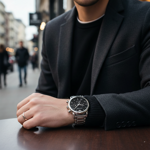 Emporio Armani AR1894 Men’s Black Dial Stainless Steel Luigi Chronograph Watch - Luxury Hub Store