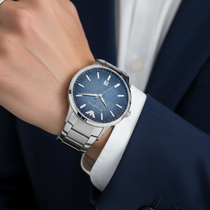 Emporio Armani AR2472 Men’s Blue Dial Stainless Steel Renato Watch - Luxury Hub Store
