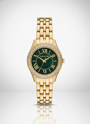 Michael Kors MK4870 Harlowe Women’s Gold Green Dial Crystal Watch - Luxury Hub Store