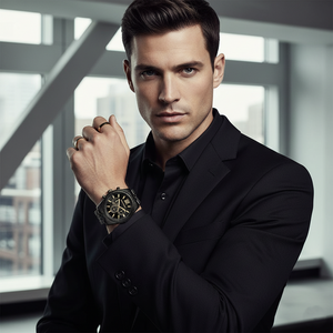 Michael Kors MK8603 Men’s Black Dial Black Stainless Steel Lexington Chronograph Watch - Luxury Hub Store