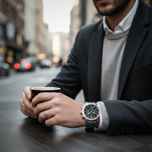 Emporio Armani AR11241 Men’s Black Dial Silver Stainless Steel Chronograph Watch - Luxury Hub Store
