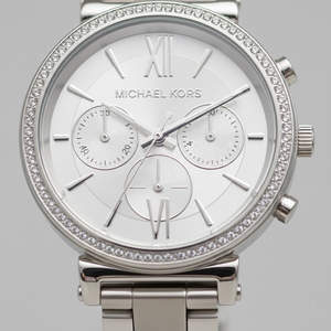 Michael Kors MK6575 Sofie Women’s Silver Dial Silver Stainless Steel Chronograph Watch - Luxury Hub Store