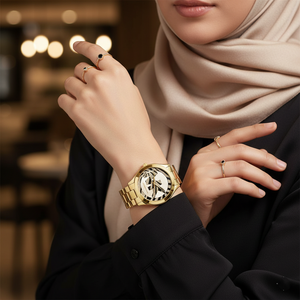 Michael Kors MK4561 Slim Runway Women’s Gold Crystal Logo Dial Stainless Steel Watch - Luxury Hub Store