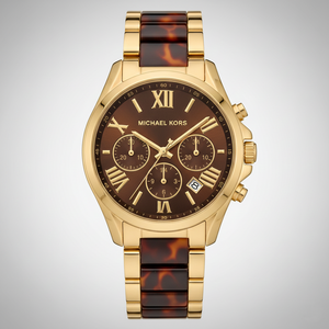 Michael Kors MK5696 Women’s Brown Dial Gold Stainless Steel Bradshaw Watch - Luxury Hub Store